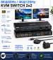 Preview: 2-Port Dual-Monitor HDMI+HDMI 4K120Hz USB3.0 KVM-Switch mit Kabelfernbedienung, KC-KVM202U